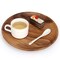 2 Pcs 10 Inch Acacia Wood Dinner Plates Set for Eating Wooden Round Charcuterie Boards Kitchen Serving Platters for Food Dishes Cheese Tray Dessert Salad Plate Wood Charger Plates Decorative Trays
